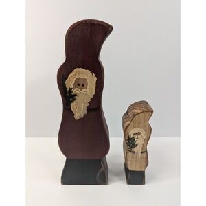 Primitive‎ Wood Santas Tabletop 7.5 Vintage